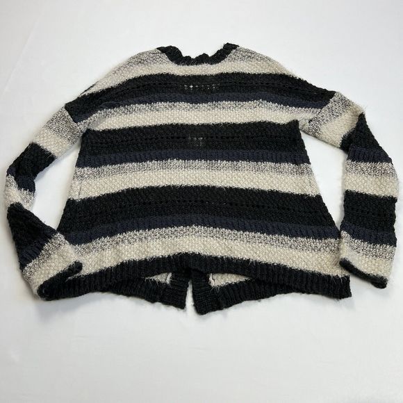 HOUSE of HARLOW 1960 Striped Cardigan Mixed Stitch Wool Sweater Women's One Size - Picture 7 of 9